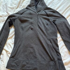 Gray Hooded Active Pullover